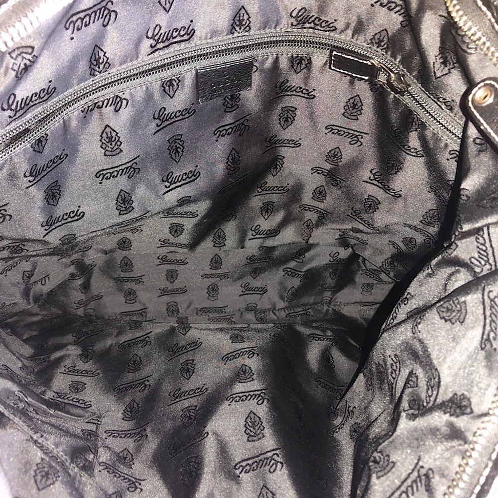 GUCCI Hysteria Black Leather Oversized Gucci Supreme Messenger Bag - Picture 12 of 17